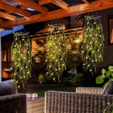 Solar Powered Simulated Plant Willow Leaf LED Lights Suitable for Outdoor Garden and Courtyard Hanging Solar Powered Plant Light