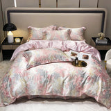 Luxury Blending Mulberry Silk Bedding Set with Duvet Cover Bed Sheet Pillowcase Double Couple Single Summer Blanket Cover Sheets