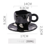 Popxstar  Creative Halloween Ceramic Mug Disc Set Household Kitchen Coffee Cup Plates Pumpkin Bat Milk Oat Breakfast Cup Set Festival Gift