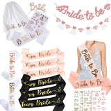 Popxstar  Hen Party Supplies Set Bride To Be Sash Bridal Veil Headband Tiara Tattoos Bridal Shower Wedding Decoration Bachelorette Favors