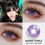 Popxstar  1pair/2pcs Colored Contact Lenses for Eyes Pink Contacts Purple Lenses Cosplay Contact Lenses Yearly Fashion Eye Lenses