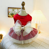 Cute High-end Formal Dress Pet Clothes Puff Chiffon Skirt Wedding Dress for Dogs Skirt Princess Dog  York Clothes Pet Cat Dress