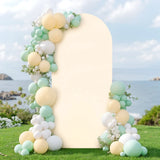 Popxstar Double Sided Arch Backdrop Cover Sage green Wedding Decoration Zipper Thickened Stretch backdrop Cover for Party Scene Setting