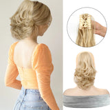 Popxstar Claw Ponytail Clip in Wavy Hair Extensions Short Curly Ponytail 12 Inch Natural Wave Hair Accessories for Women Girls Daily Use