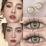 Popxstar  New Lense 1 Pair Color Contact Lenses with Natural Eye Contact Lenses Blue Brown Green Lenses Pupils Beauty Color Lens