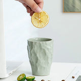 Popxstar  Japanese-style Coarse Pottery Coffee Cup Retro Hand-kneaded Pleated Mug Kitchen Livingroom Latte Concentrated Teacup Kitchenware