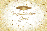 Popxstar Graduation Backdrop Congrats Gold Class of Grad Photocall Decoration Photography Background Photo Banner