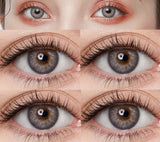 Popxstar 2Pcs Color Contact Lenses with Russian Style Green Beauty Pupil Makeup Eyes Brown Gray Lenses DIA:14.0mm