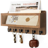 Popxstar Key Holder Mail Organizer Wall Mount Key and Mail Holder Key Rack for Kitchen Living Room Mudroom Office