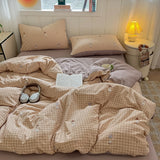 Double-layer yarn printing four-piece set, student dormitory three-piece set, bed sheet quilt cover, bedding