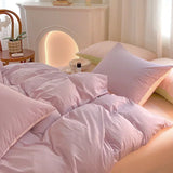 Popxstar  Simple Fresh Queen Bedding Set 100% Cotton Soft Comfortable Duvet Cover Set with Sheets Quilt Cover and Pillow Covers Bed Sets