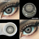 Popxstar  1 Pair Fashion Color Contact Lenses for Eyes Korean Brown Natural Soft Lenses Beautiful Cosmetic Gray Pupils Blue Lens