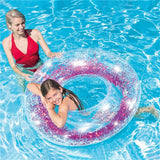 Popxstar Summer Inflatable Transparent Sequin Swimming Ring For Adults And Children Inflatable Pool Men And Women Water Play Accessories