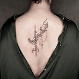 Herbal Thorns Temporary Tattoos for Woman Man Art Tattoo Sticker Lasting Sword Fake Tattoo Waterproof Y2K Tatuajes Temporales