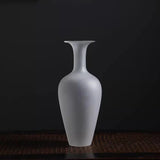 Blue frosted glass vase Hydroponic fresh flowers flower arrangement desktop ornament home office hotel decoration