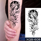 Popxstar Waterproof Temporary Tattoo Sticker Japanese Phoenix Flame Flash Tatto Feather Totem Body Art Arm Leg Waist Fake Tatoo Men Women