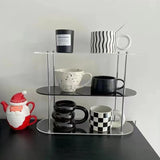 Popxstar Ins Style Acrylic Multi-layer Storage Rack Decorative Shelves Desk Organizer Makeup Jewelry Home Organization Garden