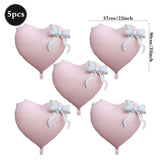 Popxstar  Heart-shaped Foil Balloon with Bow for Women Birthday Party Weddings Baby Shows Valentine's Day Anniversary Photograph  Decor