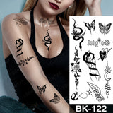 Popxstar  Wholesale Waterproof Temporary Tattoo Sticker Flash Tattoos Lip Print Butterfly Flowers Body Art Arm Fake Sleeve Tatoo