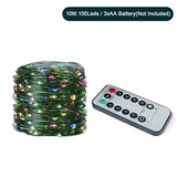 Popxstar shop party pieces 10-20M LED String Lights Fairy Green Wire Outdoor Christmas Light Tree Garland for New Year Street Home Party Wedding Decorion