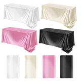 Popxstar Rectangle Tablecloth Satin Table Cloth Bright Smooth White Pink Solid Color Table Cover Wedding Party Supplies Table Decors