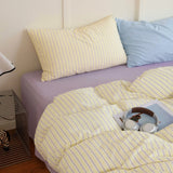 Popxstar  Ins Nordic Bedding Set Simple Style Striped Duvet Cover Set Soft Flat Sheet Single Twin Size Double Bed Sheet Set For Bedroom