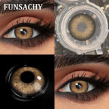 1 Pair Colored Contact Lenses Brown Green Lenses Natural Look Eye Makeup Softlens Beautiful Gray Pupils for Yearly Use