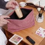 Popxstar  Corduroy Travel Cosmetic Bag Portable Makeup Storage Bag Purses Women Large Capacity Zipper Make Up Organizer Storage Clutch