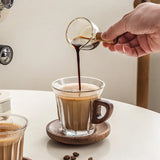 Popxstar  Glass Coffee Cup Set with Coaster, Milk Cup, Tea Cup, Latte Cup, for Cafes, Home Use, Restaurants, Coffee Bar Accessories
