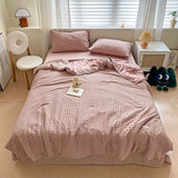 Popxstar  new seersucker summer cool quilt double yarn summer air conditioner thin quilt machine washable student dormitory quilt