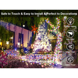 Popxstar Christmas Lights Outdoor, 197 FT 580 LED Christmas Decorations Lights/Waterproof String Fairy Lights Plug in with 8 Modes and Ti