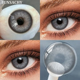 1 Pair Blue Color Contact Lenses Grey Pupils Fashion Natural Soft Lens Eye Makeup Contacts Cosmetics Color Lens Yearly