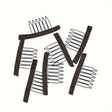 Popxstar  10/20/50Pcs Wig Combs To Secure Wig 6-Teeth Wig Comb Wig Clips With Cloth For Making Wig Caps Steel Material Clips Combs ForHair