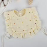 Popxstar 100% Cotton 4-Layer Gauze Retro Lace Ruffle Vest Bib For Boys And Girls Baby Bib Waterproof Baby Bib Baby Vest Bib