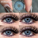 Popxstar  1 Pair Big Black Color Contact Lenses Natural Gray Lenses Blue Korean Eye Makeup Contacts Yearly Beauty Pupils Cosmetic