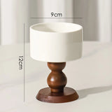 Popxstar  French ancient style retro INS decoration blue and white ceramic bowl wooden tall bowl dessert cup candle cup ice cream bowl