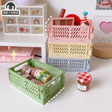 Popxstar  6 Styles Plastic Stackable Foldable Stationary Holder Simple Cute Student Office Desktop Storage Stationery Organizer