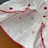 Summer Princess Dog Clothes Cute Heart Print Bow Dress for Chihuahua Puppy Sweet Skirt Cotton Dress for Girl Dog Pet Costume