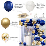 Popxstar Blue Birthday Balloons Arch Kit Birthday Decorations Gold Confetti Navy Blue Baloon Boy Girl Baby Shower Wedding Baptism Decors