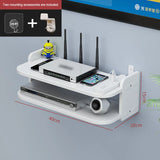 Popxstar Wifi Hanging Shelf Router Power Strip Multi Outlet TV Set Top Box Cable Hidden Floating Rack Wall Mount Holder Storage Organizer