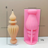 Popxstar  4 Story Geometry Candle Silicone Molds Stripe Circular Soap Resin Mould Chocolate Making Gypsum Home Party Dinner Decor DIY Gift