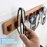 Popxstar Wooden Wall Mounted Sunglasses Storage Rack Eyeglass Organizer Holder Self-adhesive Glasses Hanger  Sunglass Hook Storage Gifts