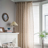 Popxstar Boho Floral Semi-Blackout Windows Crochet Tassel Curtains Polyester Cotton Linen Blend for Bedroom Living Room Bohemian Curtains