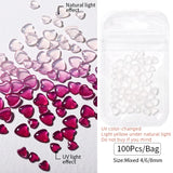 Popxstar 100pcs Clear Crystal Rhinestones Jewelry 3D Love Heart Nail Charm for Nail Art Decoration Clear Resin Valentine's Day Nail Parts