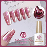 Popxstar 10ml Rainbow Purple Water Light Cat Magnetic Gel Nail Polish Shining Sliver-light Holographics Semi Permanent UV Gel