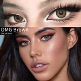 Popxstar  1Pair Fashion Big Lenses Colored Contact Lenses for Eyes Beauty Blue Eyes Lenses Natural Green Pupils Brown Grey Lens