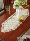 Popxstar Double Fabric With Lace 3D Embroidery In Gold Color Kitchen Palcemat Tablerunner Holiday&Home Decoration Party Wedding 1pc