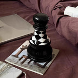 Popxstar  Retro Chess Pieces Toothpick Dispenser Ceramics Toothpick Box Creative Table Decoration & Accessories Dental Floss Case Gifts