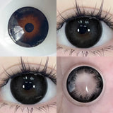 Popxstar  -2pcs Brown Colored Contact Lenses for Eyes Purple Beauty Halloween Makeup Lens Big Eye Lens Natural Look Gray Blue Lens