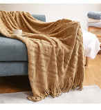 Popxstar  Summer Blanket for Bed Sofa Knitted Blanket With Tassel Nap Blankets Air Conditioning Blanket Soft Throw Blanket Bed Sheet Cover
